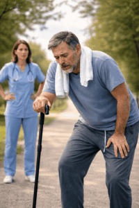 pacient amb lesio neurologica fent fisioteràpia respiratòria a sant andreu barcelona